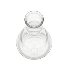 Top view of empty glass Erlenmeyer flask