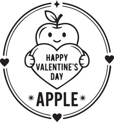 Premium Valentine&rsquo;s Day Graphic Collection  Featuring Elegant Swirl Calligraphy, Love Potion Bottles, Bow and Arrow Motifs, and Whimsical Apple Mascot Badges