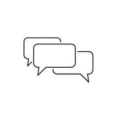 Fototapeta premium Three speech bubbles in a row, representing a conversation or dialogue.