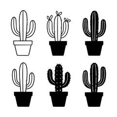 set of cacti