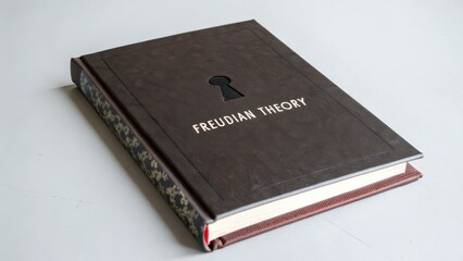 Freudian Theory Book Cover with Keyhole Design on White Surface