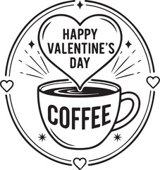 Comprehensive Valentine's Day Design Suite Featuring Elegant Floral Heart Frames, Modern Coffee and Space-Themed Badges, and Vibrant Red "Always & Forever" Vector Illustrations