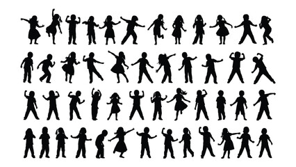Fototapeta premium A collection of diverse silhouettes of people in various poses and activities Vector