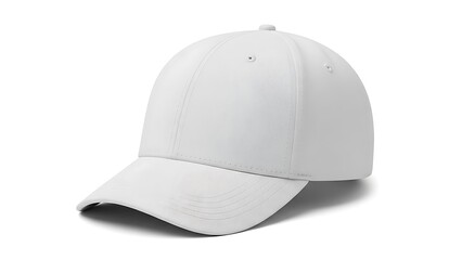 Fototapeta premium Stylish white baseball cap with subtle speckled details on the brim