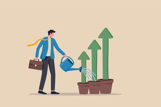 Professional nurturing growth and upward business trajectory with careful planning