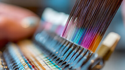 Colorful Yarn Threads Close-Up