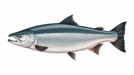 Obraz premium A large, sleek, and powerful atlantic salmon swimming in clear water