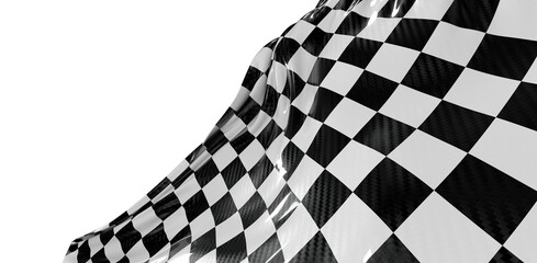 Abstract image of a checkered flag waving in the wind. Race flag concept, success and achievement. Ideal for speed and v
