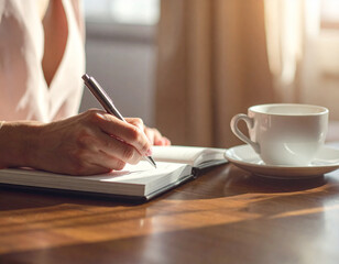 Frau macht sich Notizen