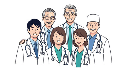 Team of medical specialists: A dedicated team of medical professionals stands together, representing expertise and compassion in the healthcare field. They exude an air of competence and unity. © azizunnahar