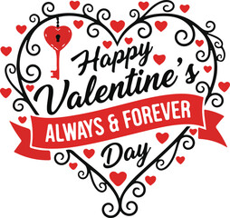 Premium Valentine's Day Graphic Megapack Comprehensive Collection of Black and White and Vibrant Red Assets Featuring Elegant Script, Modern Badges, Playful Cupid Mascots, and Ornate Floral Heart F