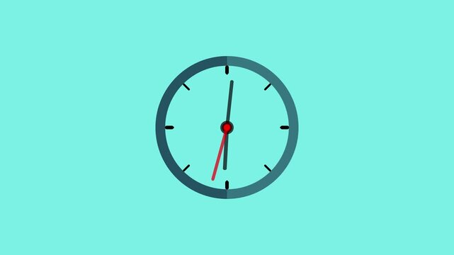 con symbolizes hours, minutes, and time tracking.Clock icon flat style 24 hours day fast speed with moving timer clock rotation