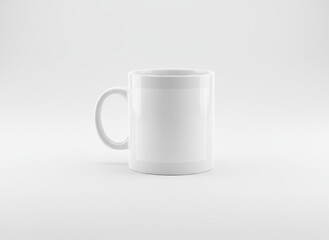 Fototapeta premium White ceramic mug on a clean white background