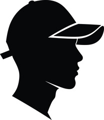 Vector, Illustration, of, Man, Wearing, Baseball, Cap, Silhouette, for, Sports, Urban, Lifestyle, Identity, Branding, and, Professional, Graphic, Design, Projects, Collection
