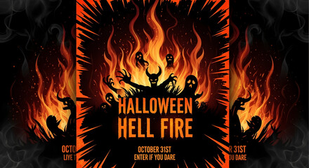 Halloween hell fire event poster