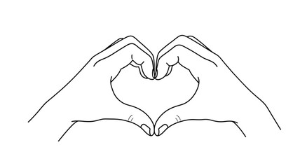 Obraz premium Hands forming a heart shape with fingers on white background