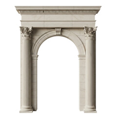 Obraz premium Classical stone archway with Corinthian columns isolated on a transparent background