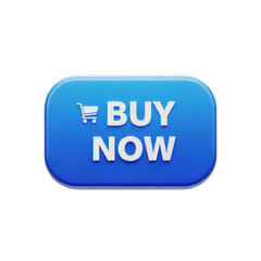 Fototapeta premium A blue buy now button with a shopping cart icon on a white background