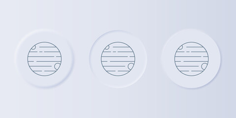 Grey Planet icon isolated on grey background. Set icons in square buttons. Vector © Vadim
