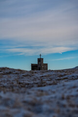 Obraz premium Sonnenuntergang Heukuppe - Rax Kircherl - Hochsteiermark - Österreich - Winter - Hochnebel - Nebelmeer - Alpen