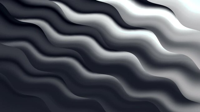 Abstract grayscale waves ideal for backgrounds or design elements, representing movement and gradient transition in a modern and sleek way.