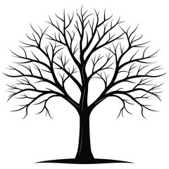 Fototapeta premium Set of Tree Vector Illustrations: Flat Design, Geometric, Spiritual, and Abstract Nature Concepts for Graphic Design.