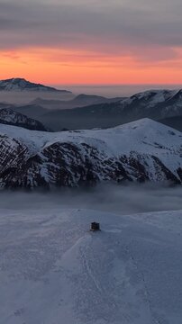 Sonnenuntergang Heukuppe - Rax - Hochsteiermark - &Ouml;sterreich - Winter - Hochnebel - Nebelmeer - Alpen