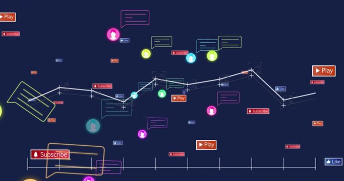 White polyline graph rising to peak, driving avatars grouping and badges popping showing engagement