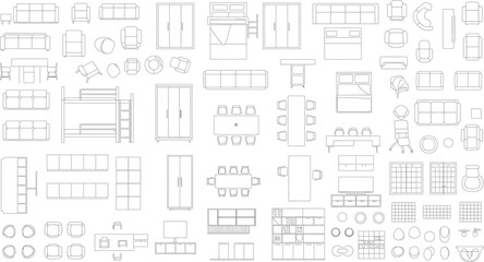 Obraz premium A collection of various technical drawings and blueprints isolated on transparent background
