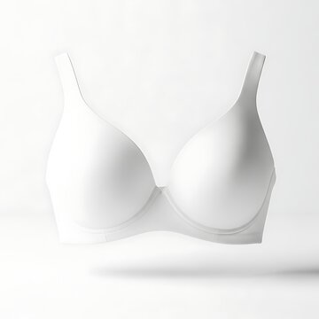 A white strapless bra with a delicate lace trim and a padded design.