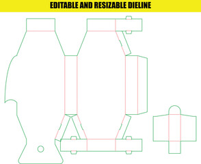 Resizable Die Line Template for Product Packaging Boxes (Vector)
