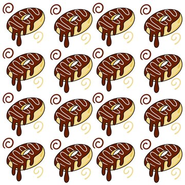 Chocolate Donut Seamless Pattern