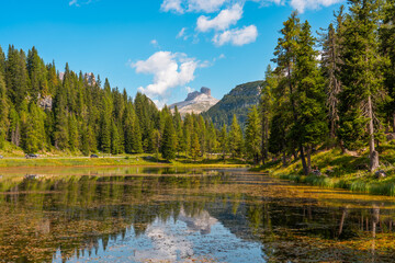 Lake Antorno and Tre Cime di Lavaredo, Dolomites, Italy