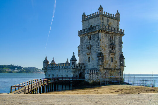 Belem Tower (Torre de Belem) on the Tagus River, Lisbon, Portugal