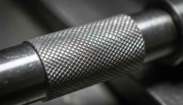 Diamond knurling pattern texture on stainless steel metal grip
