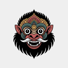 Fototapeta premium Balinese Barong Mask Illustration