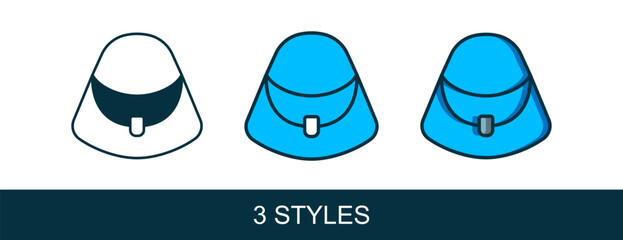 Fototapeta premium Filled outline Handbag icon isolated on white background. Female handbag sign. Glamour casual baggage symbol. Vector