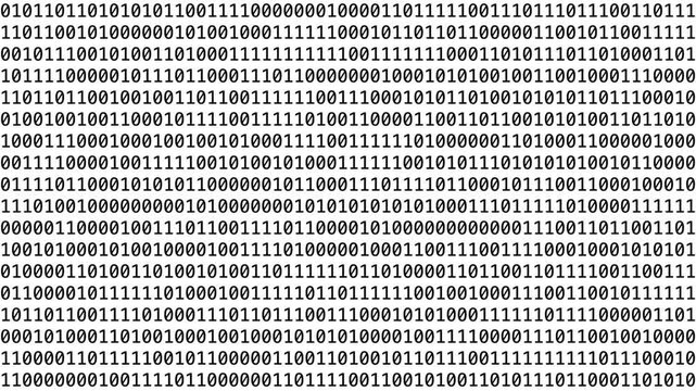 Abstract binary code background with ones and zeros