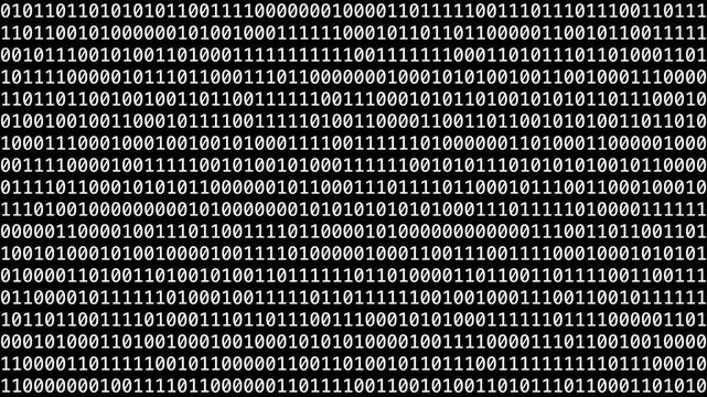 Abstract binary code background with ones and zeros