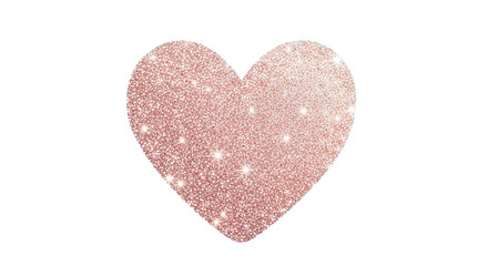 Obraz premium A heart shape covered in a sparkling glittery substance. isolated on transparent background
