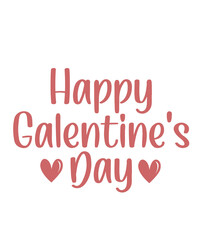 Fototapeta premium Galentine's Day valentine typography text on plain white transparent isolated background for card, shirt, hoodie, sweatshirt, apparel, tag, mug, icon, poster or badge