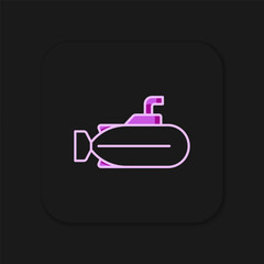 Obraz premium Filled outline Submarine icon isolated on black background. Military ship. Flat filled outline style with shadow. Vector