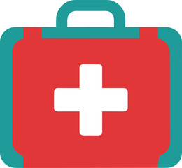 Obraz premium Colorful first aid kit medical emergency illustration