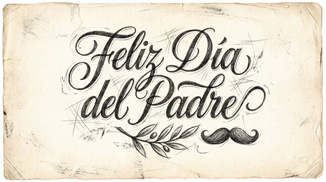feliz Vintage dia del padre greeting card with mustache and leaf festive father's day design element