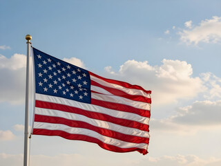american flag waving in the wind on presidents day 