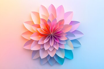 Fototapeta premium Sophisticated symmetrical paper flower petal design high resolution picture