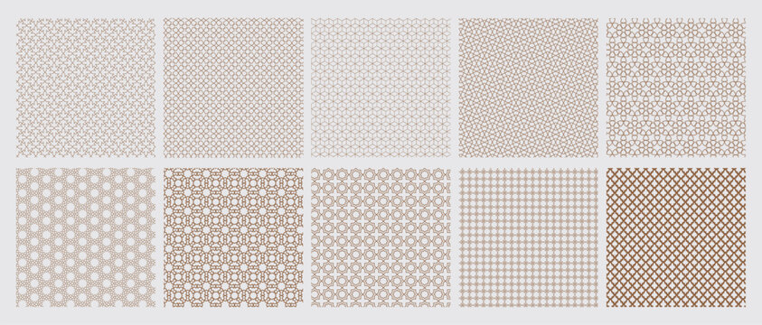 Collection of Islamic Geometric Patterns Set for Ramadan and Eid Mubarak Designs