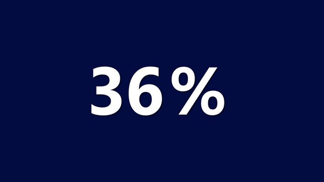 Percentage thirty six percent statistic on dark blue background statistics