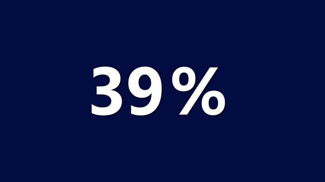 Percentage 39 percent sign statistic on dark blue background percentage sign data visualization