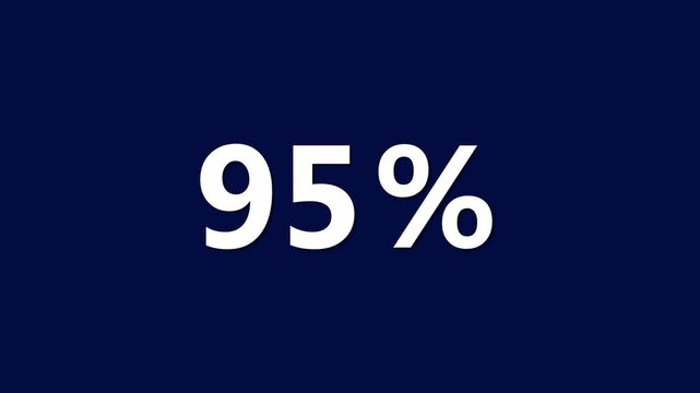 Percentage statistic ninety five percent on dark blue background 95 percent data visualization